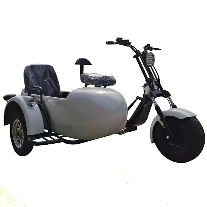 Three wheel side electric vehicle, boat type, Harley sedan style, personalized reverse gear