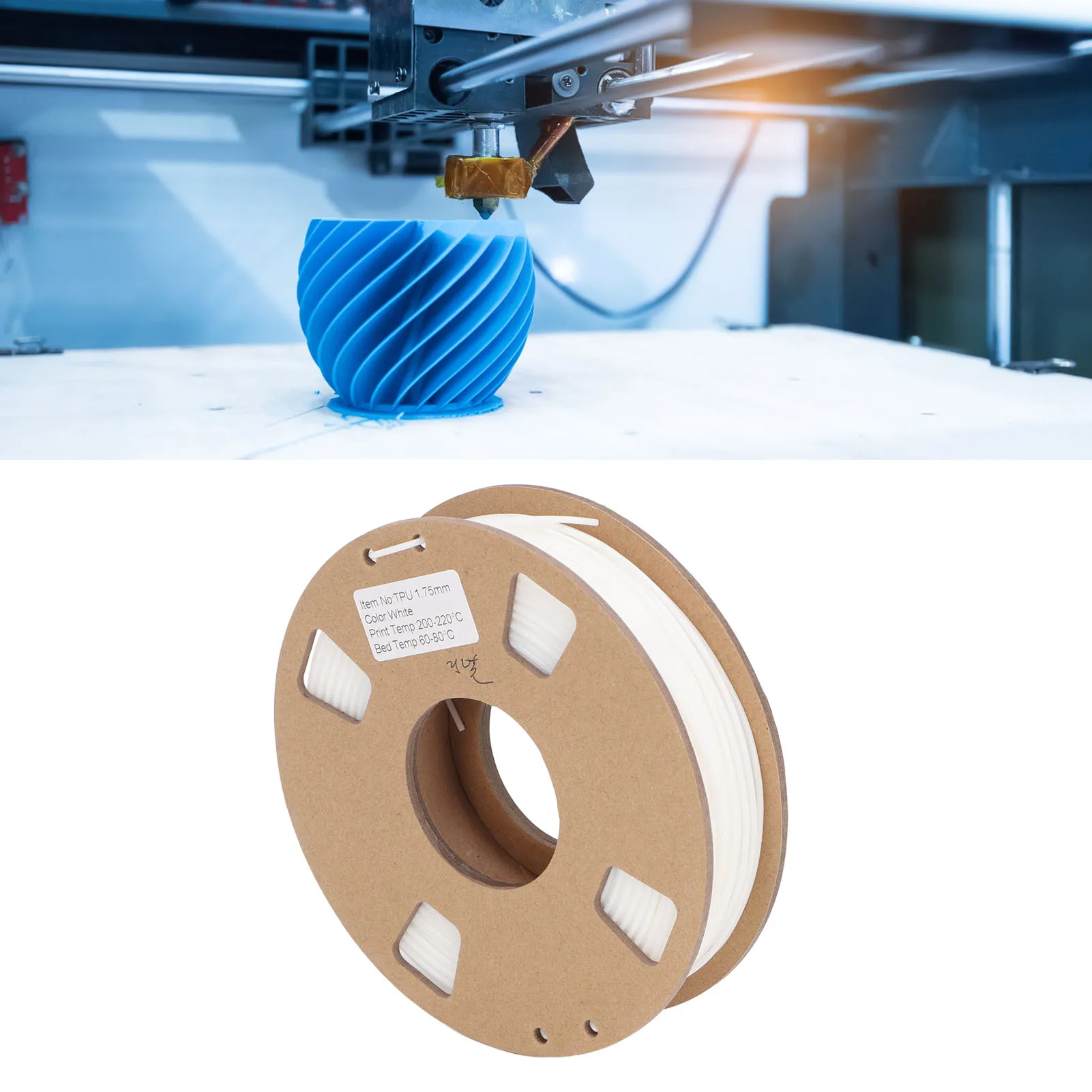 【Nieuw】 1,75 mm flexibele TPU 3D-printerfilamentbundel Hoge nauwkeurigheid 95A Zachte 3D-printerverbruiksartikelen Wit