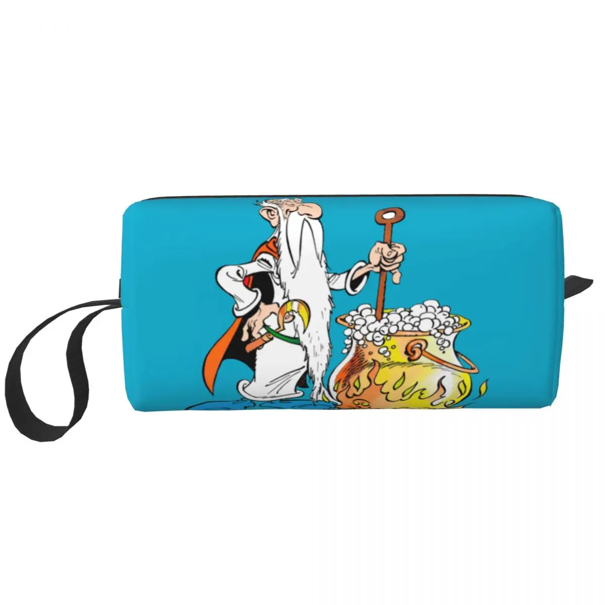 Bolsa de maquillaje de Anime Asterix y Obelix, bolsa de cosméticos de dibujos animados con cremallera, bolsa de aseo de viaje, bolsa de almacenamiento organizadora de gran capacidad