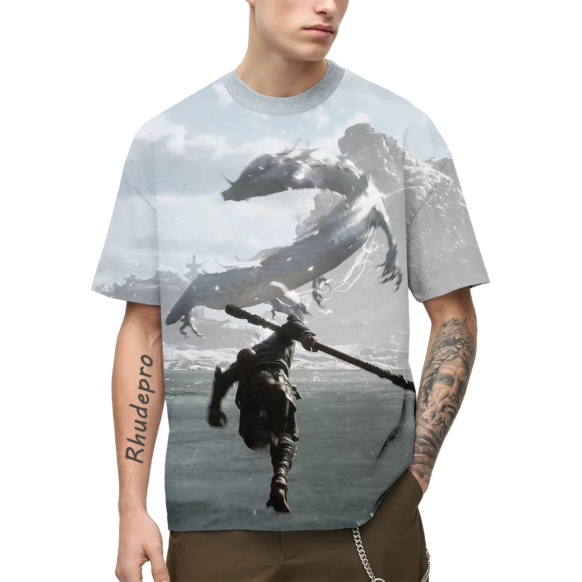 Oversized Black Myth wu kong Printing T Shirt Men Summer Fashion Graphic3d Printing Tops Kids Casual O-Neck Tees Short Sleeve