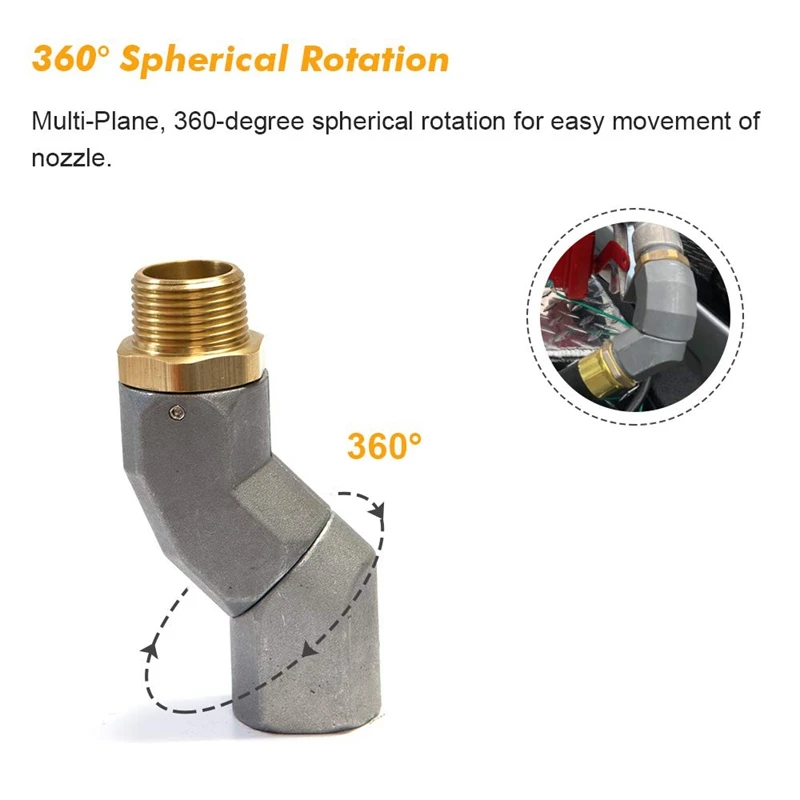 Fuel Hose Swivel 360 Rotating Connector For Fuel Nozzle Multi Plane Fuel Plane Swivel 3/4 Inch