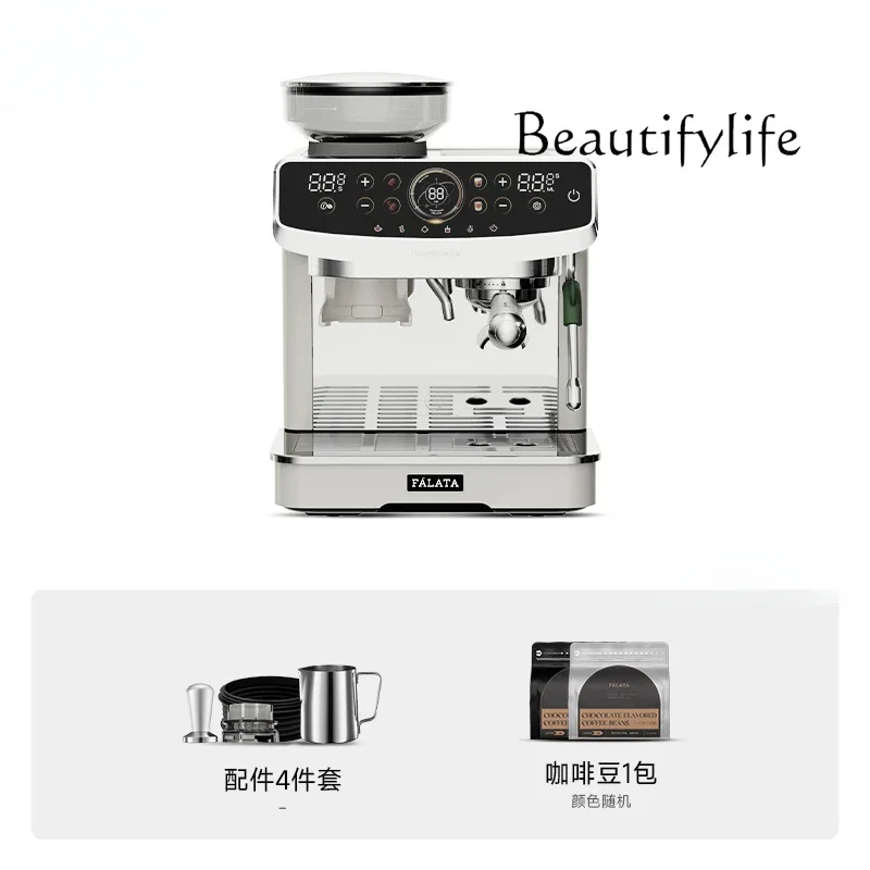 Household coffee machine grinding integrated commercial small semi-automatic Italian double pump coffee machine