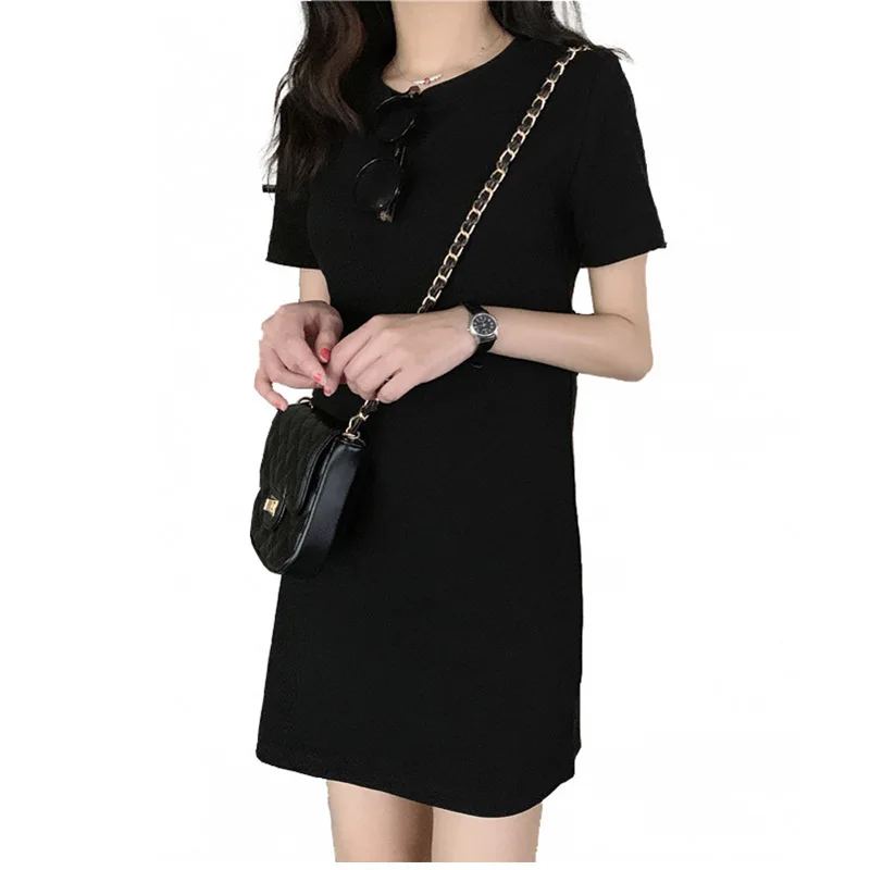 Women Harajuku Mini Short Sleeve Dress Woman Clothing Black Pink Casual Y2k Clothes Fashion Summer Short Dresses for Women 2024