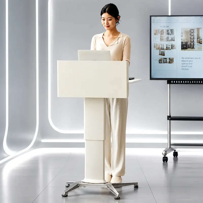 for Movable Podium Classroom Meeting Room Training Simple Host Desk Reception  Welcome Desk Speaker  Podium Table
