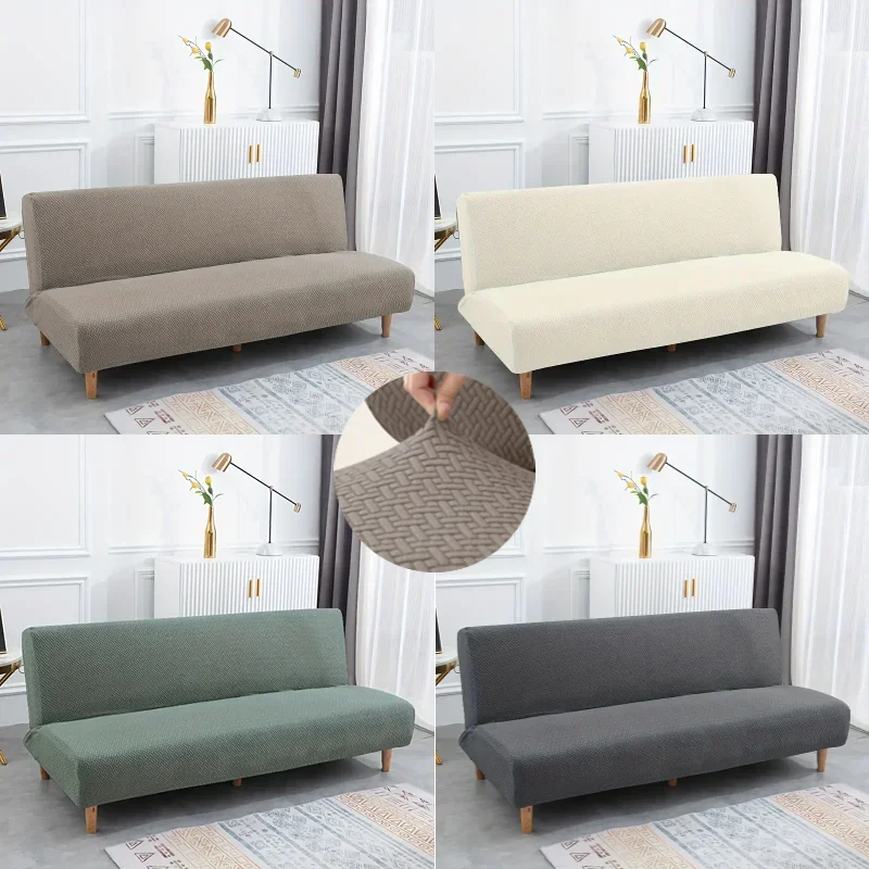 

Jacquard Sofa Bed Cover Elastic Without Armrest Folding Sofa Covers Stretch Couch Slipcovers for Living Room Furniture Protector