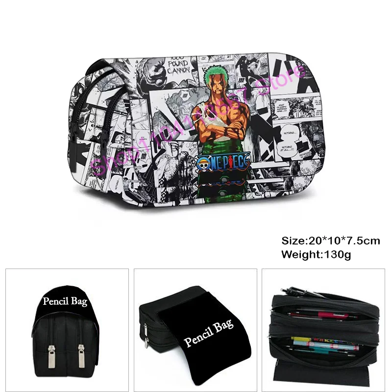 One Piece Kids Pencil Case Children Cute Stationery Supplies Pencil Case Cartoon Girls Boys Printed Pencil Bag Box Storage Gift view 4