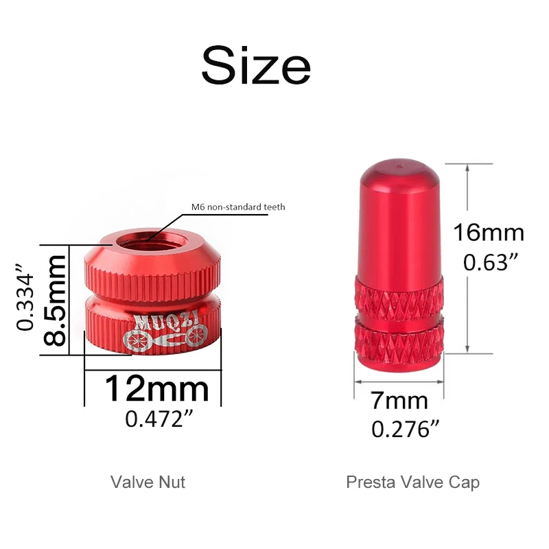 2~8sets Bicycle Tire Valve Nut with Presta Valve Cap Set MTB Road Bike Tubeless Presta Valve Protection Screw and Cover