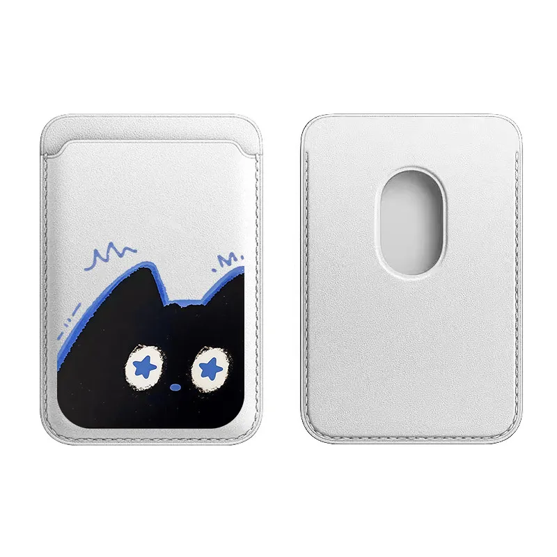 

Cute Oil Painting Cat Cartoon Pattern Couple Card Holder Magnetic For iPhone 17 For Samsung Galaxy S26 For MagSafe Wallet Cover