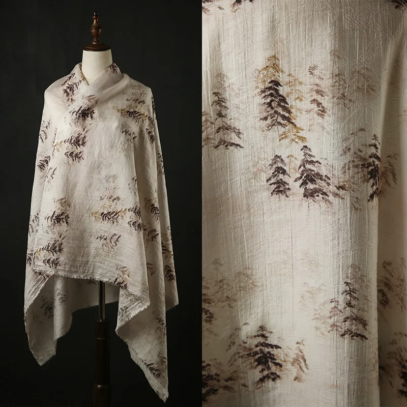 

Темная жаккардовая художественная ретро-текстурированная ткань Cheongsam Hanfu, юбка с конским лицом, новая китайская ткань