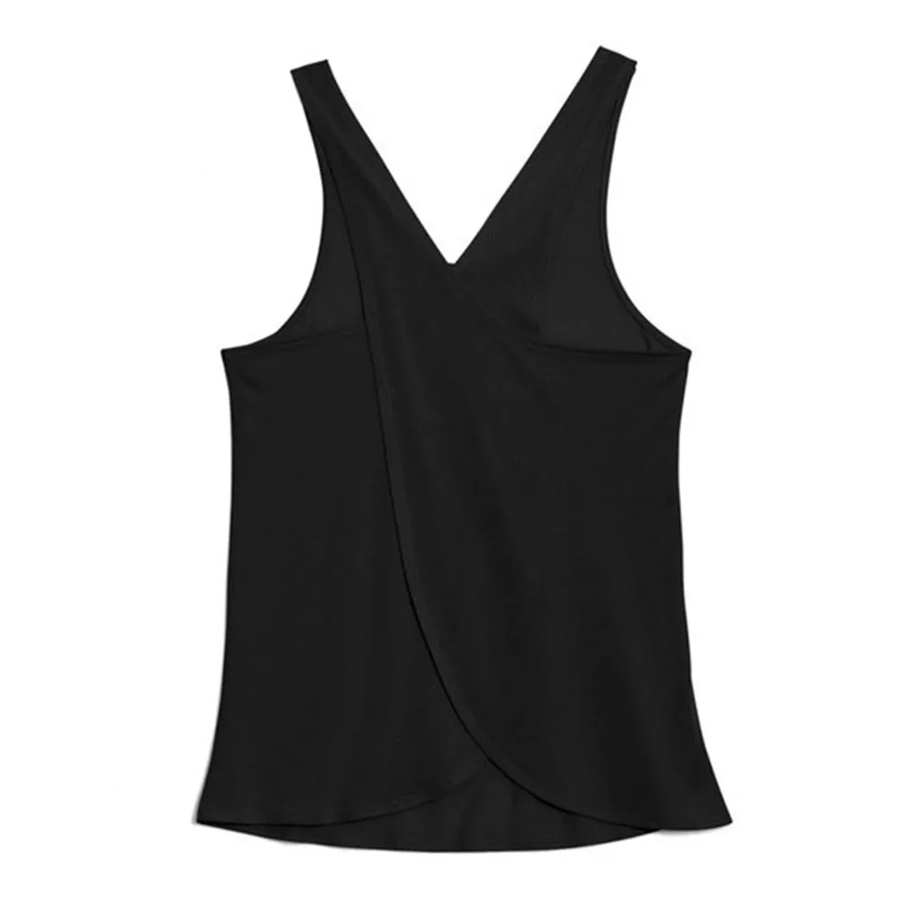 Camisas sem mangas de Fitness Mulher Esporte Blusa Poliéster Split Back Ginásio Roupas Dança Jogging Treinamento Workout Yoga Vest Tops