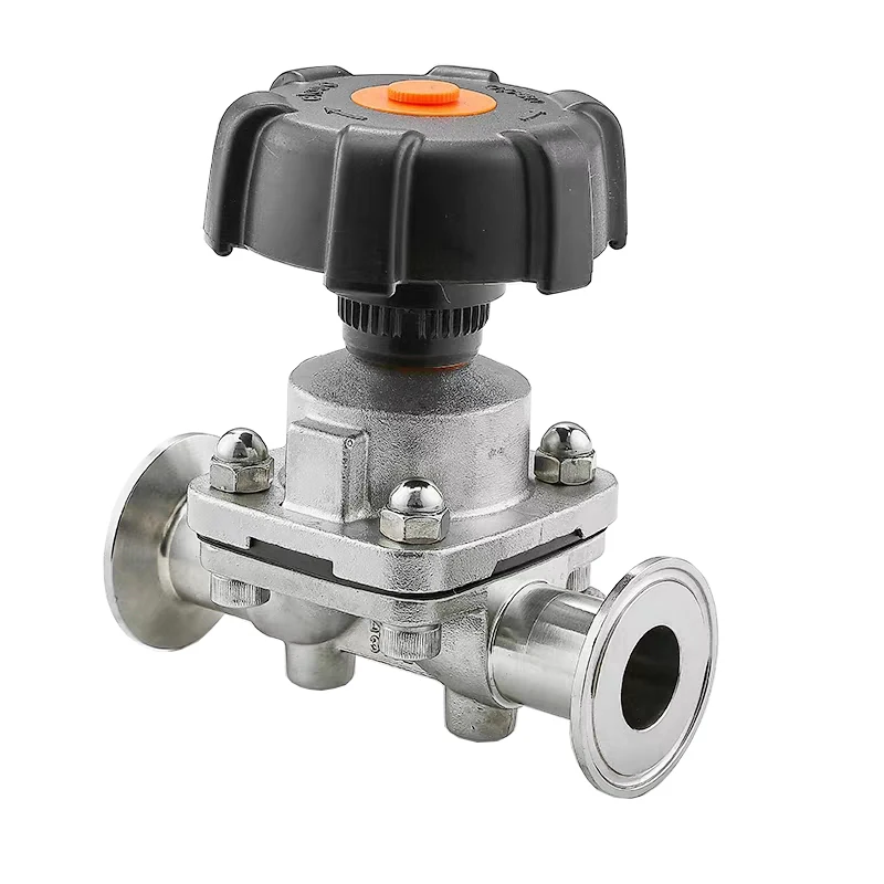 

1/2" 3/4" 1-1/4" 1" 2 Way Quick Install Diaphragm Valve Sanitary Stainless Steel 316L Tri-Clamp OD 50.5mm