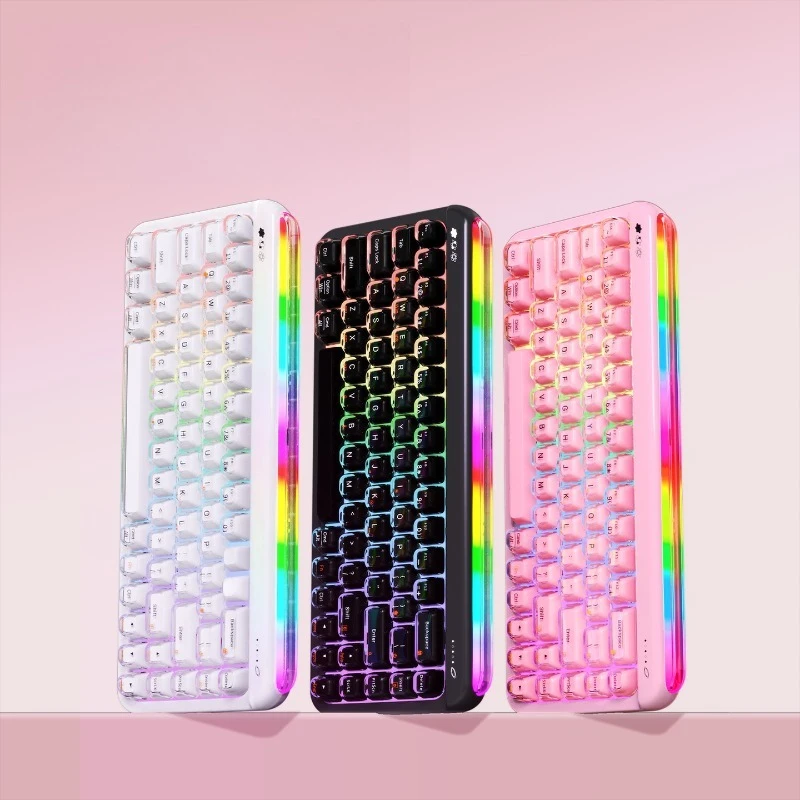 

AJAZZ AF68 Bluetooth Membrane Keyboard Tri-Mode Mechanical Feel RGB Ergonomics PC Office FPS E-sports Gaming Keyboard