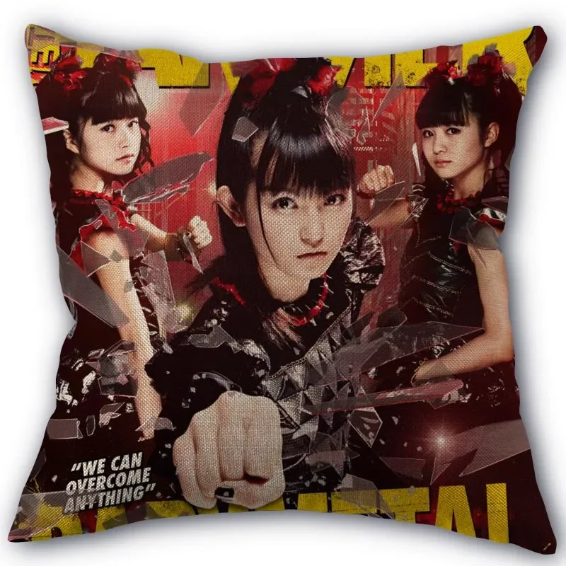 Nice Babymetal Pillowcase Cotton Linen Fabric Square Zipper Pillowcase 45X45cm Wedding Decorative Pillow Cover 11-17