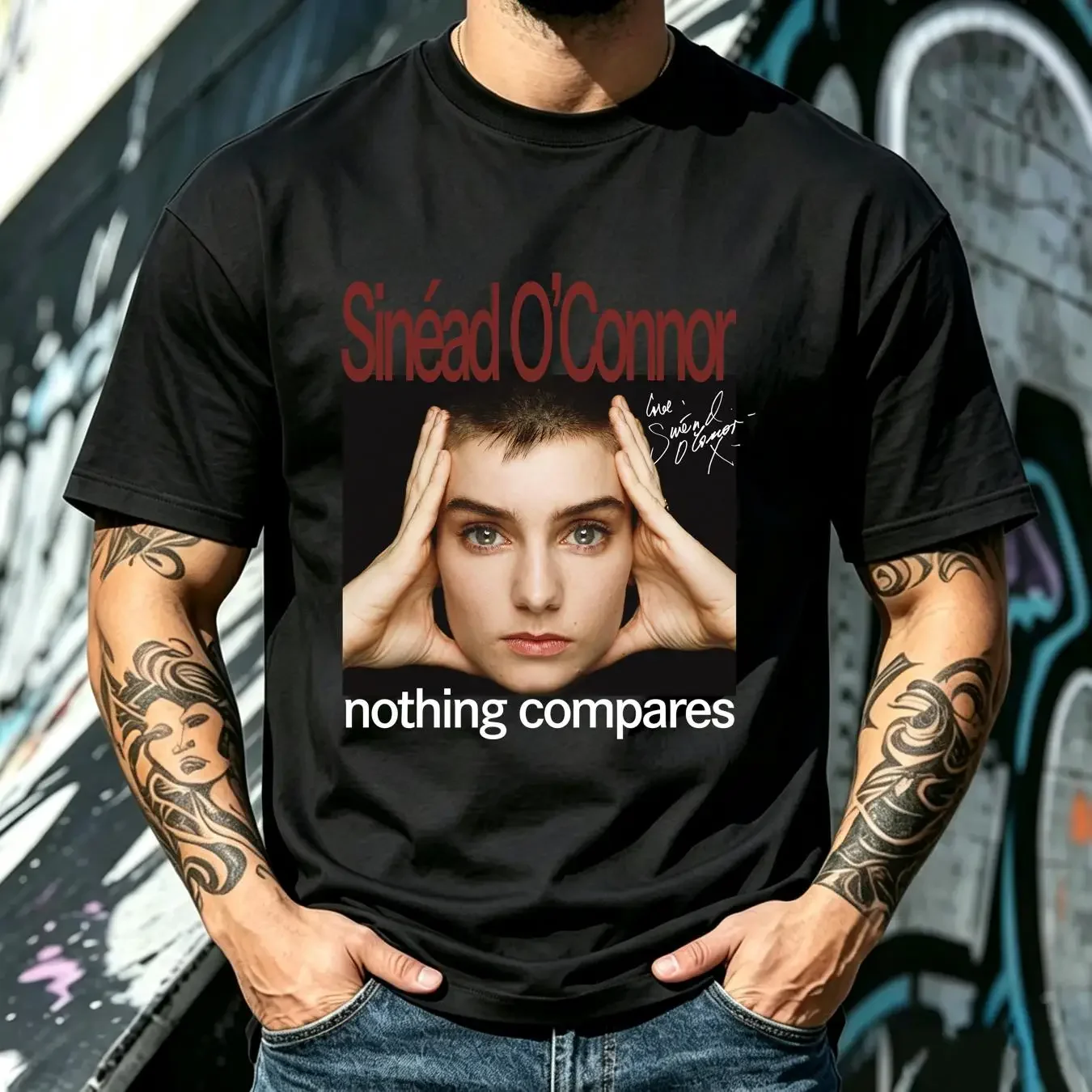 washed T Shirt SINEAD O CONNOR Nothing Compares Cotton Black Men Size S to 5XL vintage Washed Top For Everyday Wear Soft
