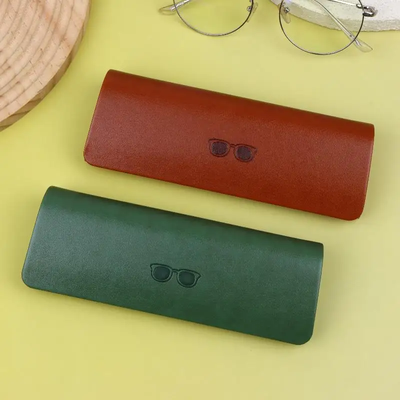PU Leather Hard Spectacle Case Pressure Resistant Portable Scratch Proof Glasses Storage Box for Elderly Reading Glasses