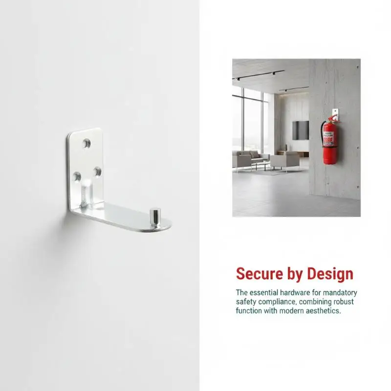 L Shaped Fire Extinguisher Wall Mount Heavy Duty Rust Proof Hanging Hook Holder for Home Garage Office Use
