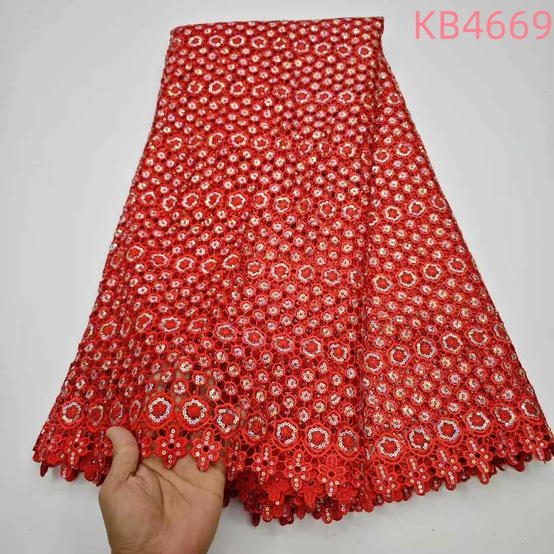 パープルライラック生地コードギピュールレースアフリカ生地レース高品質 2025 ナイジェリアコードレーススパンコール縫製 KB4669