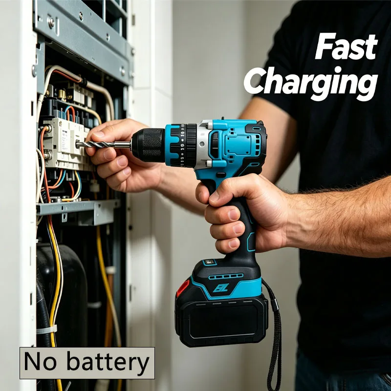 Taladro de Impacto Eléctrico Inalámbrico de 18V y 13mm con 480NM de Torque, Atornillador Eléctrico, Herramientas Eléctricas para Bricolaje, Compatible con Baterías Makita de 18V