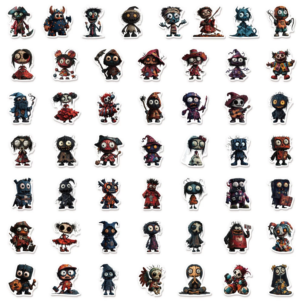 10/30/50pcs Horror Gothic Style Doll Cartoon Stickers for Skateboard Laptop Guitar Helmet Vinyl Cool Graffiti Sticker Decoration