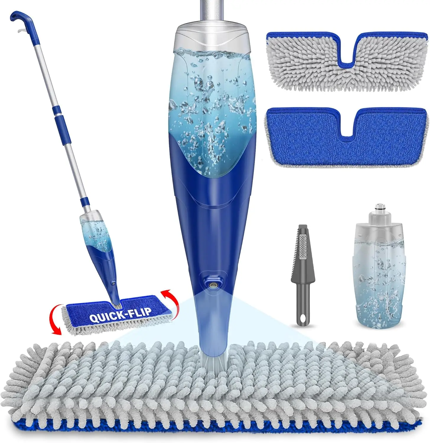 

Spray Mops for Floor Cleaning: Double Sided Dust Mop for Hardwood Wood Tile Floor with Reusable Microfiber Pads - Wet Dry Kit