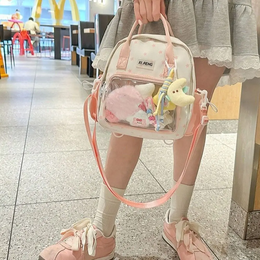 

Nylon Transparent Itabag Dual Purpose Star Print Transparent Pocket Backpacks Idol Merchandise Storage Single Shoulder
