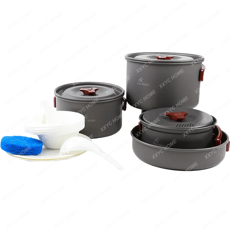 Outdoor Cookware Set Portable Picnic Pot Set Kettle Stove Camping Pot Picnic Camping Cookware Supplies