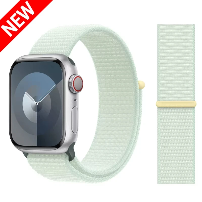 Nylon-Schlaufenarmband für Apple Watch 44mm 40mm 45mm 42mm 46mm 49mm Armband Correa iWatch Series 12 11 10 SE 9 8 7 Ultra 4 3 2