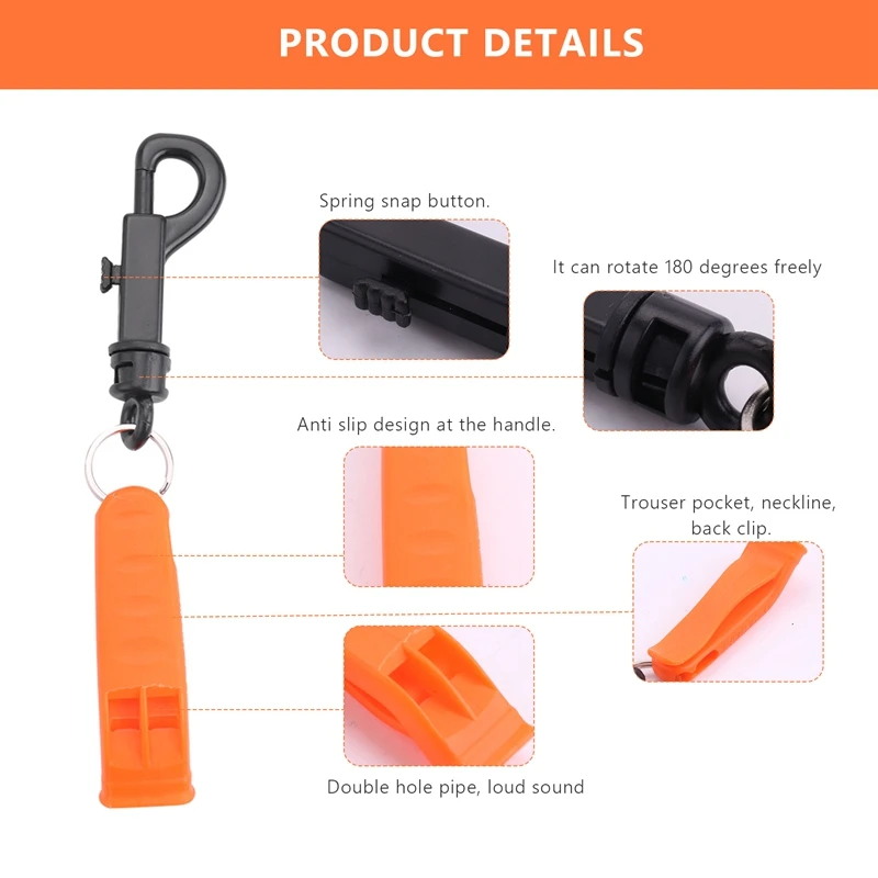صافرة النجاة مع مشبك للقوارب ، والغوص ، والإنقاذ ، وجهاز السلامة في حالات الطوارئ ، أدوات متعددة للأماكن الخارجية ، 10 * *