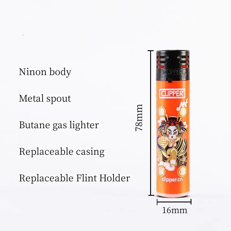 Clipper Lighter Windproof Jet Pink Flame Lighter Butane Gas Lighter Electronic Lighter 2024 New Style Lighter Smoking Gadgets