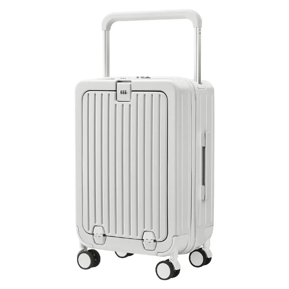 Suitcase 20-26cun wide tie rod 2024 new one front open lid suitcase universal wheel anti-drop trolley case