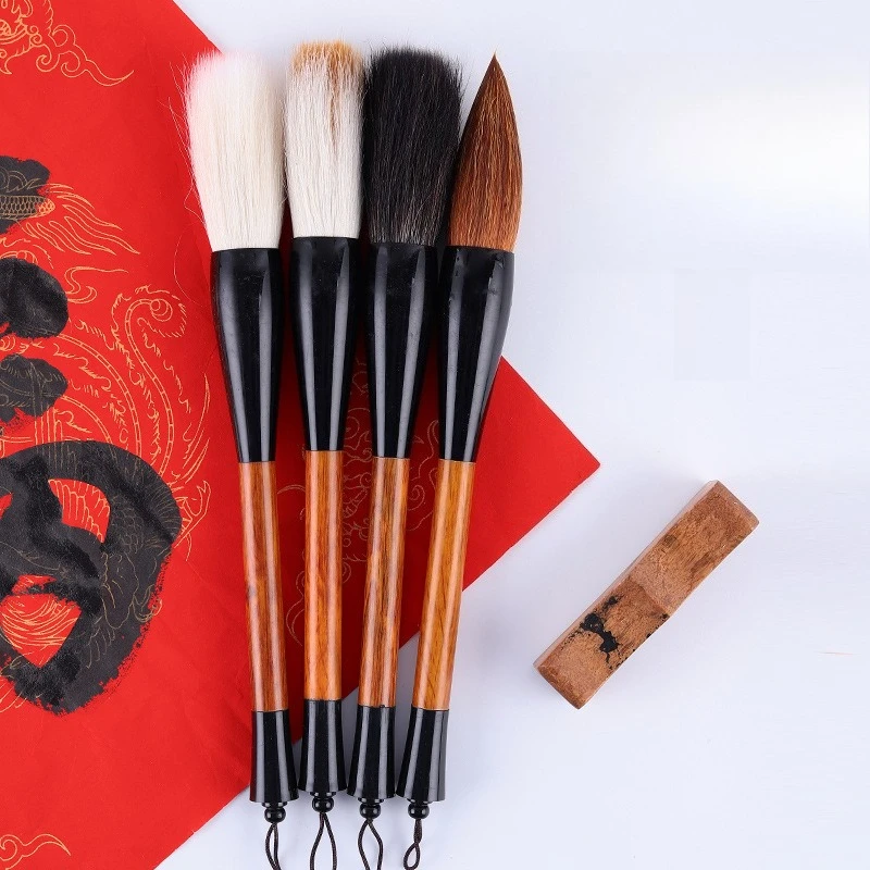 Practice of Chinese New Year Couplets in Large Scale Calligraphy with Wolf Hair and Yellow Pole Tudou Brush
