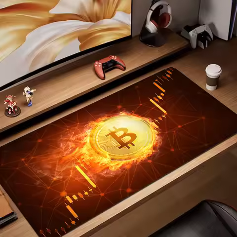 Colorful Bitcoin patterns Mouse Pad rubber anti-slip base Desk Mat gamer pc accessories Gaming mat keypad expansion mousepad