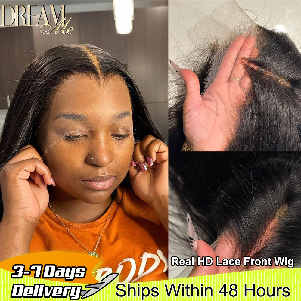 

13x6 HD Lace Front Wigs Human Hair Silky Straight Melt Skins Lace 13x4 Full Frontal Wig 30 Inch Per-Plucked Natural Hailine