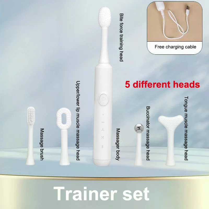 Electric Tongue Muscle Training Recovery Device Mouth Massage Tools Replacement Heads No Slip Safe Tone