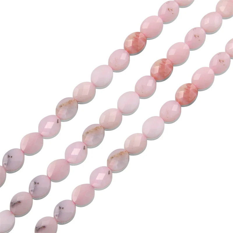 

Pink Opal Beads Strand Faceted Oval Shape 6x8mm Natural Stone For Making Jewelry Handmade Bracelet Earring Necklace DIY Material