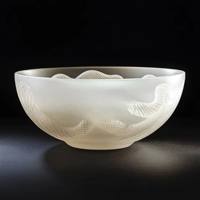 Gift boxes and logo handmade, carved home decorations, crystal snake relief bowls