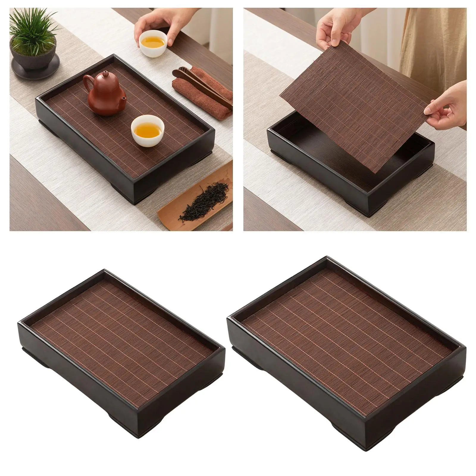 

Bamboo Tea Drian Tray Bamboo Tea Set Tray Multifunctional with Water Storage