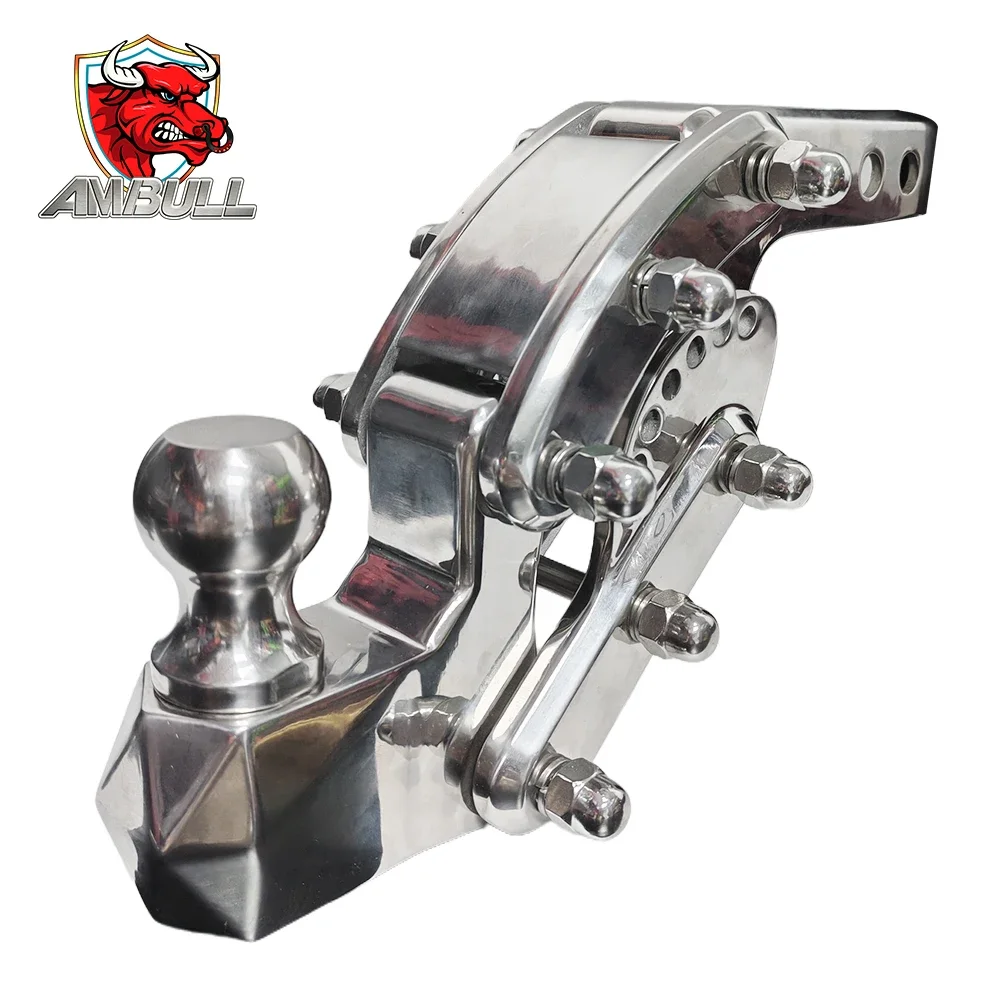

Ambull Trailer Parts Accessories square Mouth Anti-collision Adjustable Height Stainless Steel Hitch Ball Mount Hook for Towing