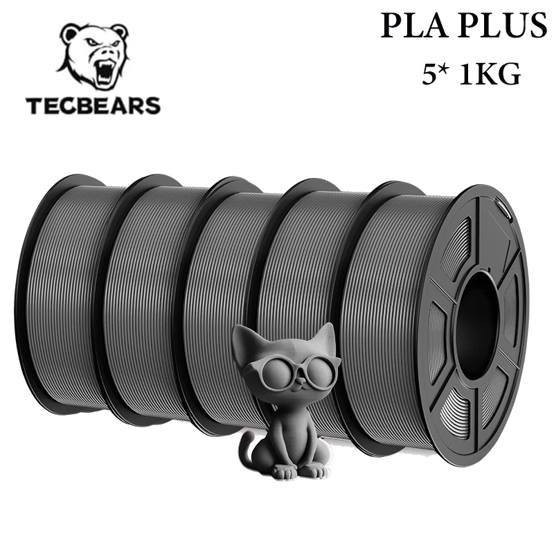 TECBEARS 3D-filament PLA/PETG/Hoge snelheid mat petg/abs/zijde/HSMPLA/PLA Plus/pla 5kg 1,75 mm 3D-printerfilament voor 3D-printer