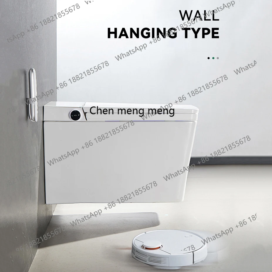 High-End-Farbe Smart Wc Quadratische Form Keramik Intelligente Bidet Wand Montiert Automatische Toilette Schwarz Smart Toilette F185