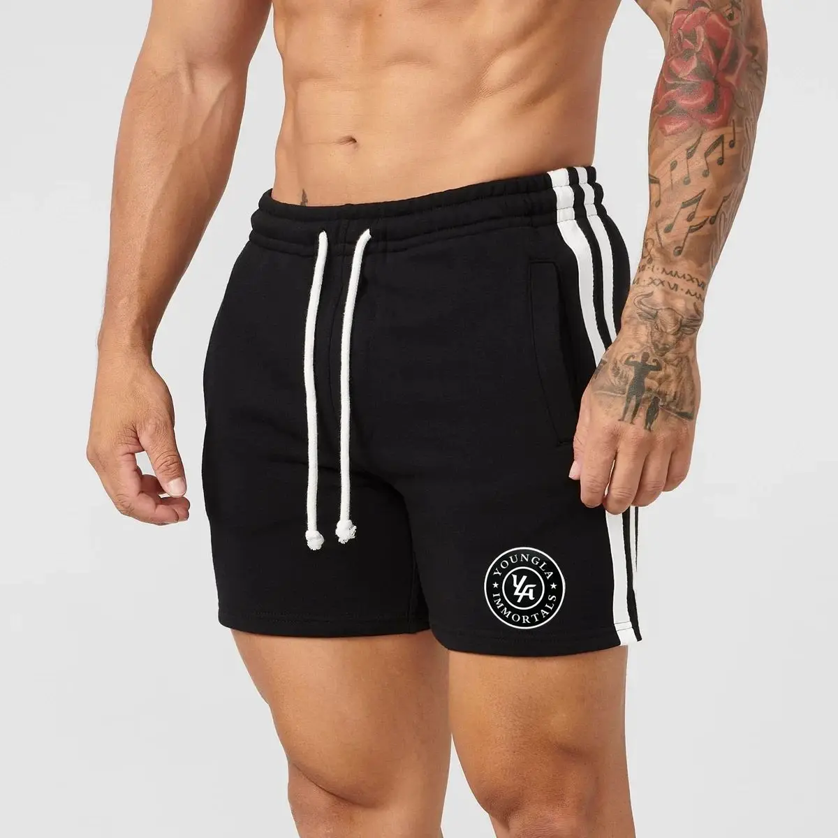 Summer Running Shorts for Men Casual Jogging Sport Short Pants Solid Color Drawstring Loose Dry Gym Sports Leisure Shorts