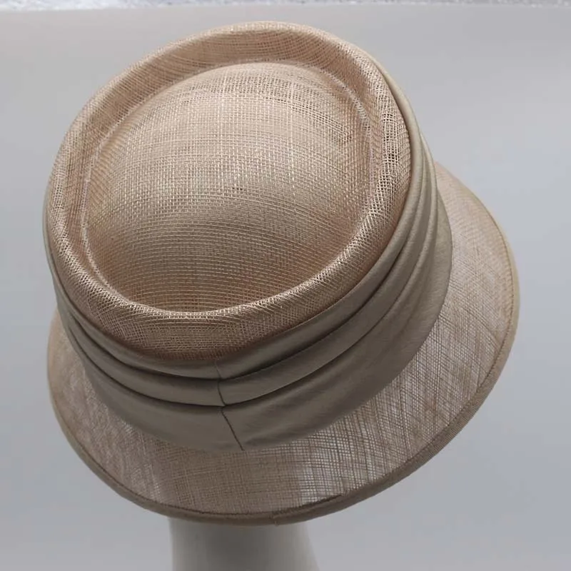 2024 Simple Design Sinamay Hat Elegant Ladies Summer Deep Bucket Hat Party Wedding Women Sinamay Fedoras Sun Cap Chapeau  Luxe