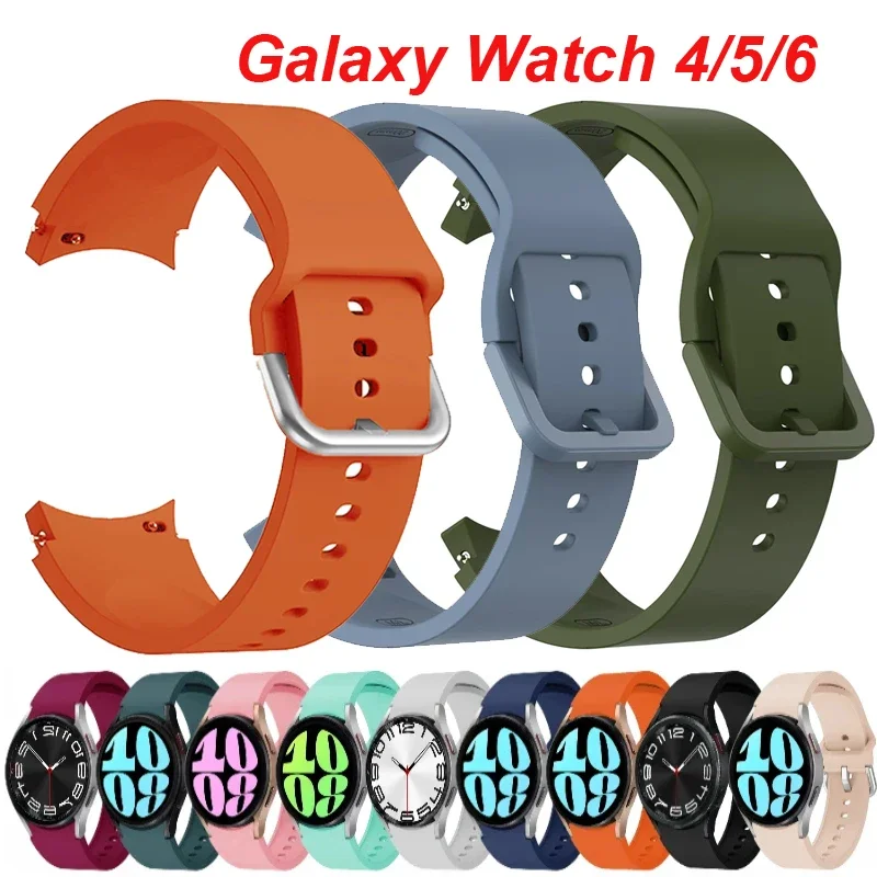 20 مللي متر سيليكون حزام لساعة سامسونج جالاكسي 7 6 5 4 40 مللي متر/44 مللي متر 5Pro 45 مللي متر الأصلي لا فجوة سوار حزام ل ساعة 6 4 حزام كلاسيكي #1