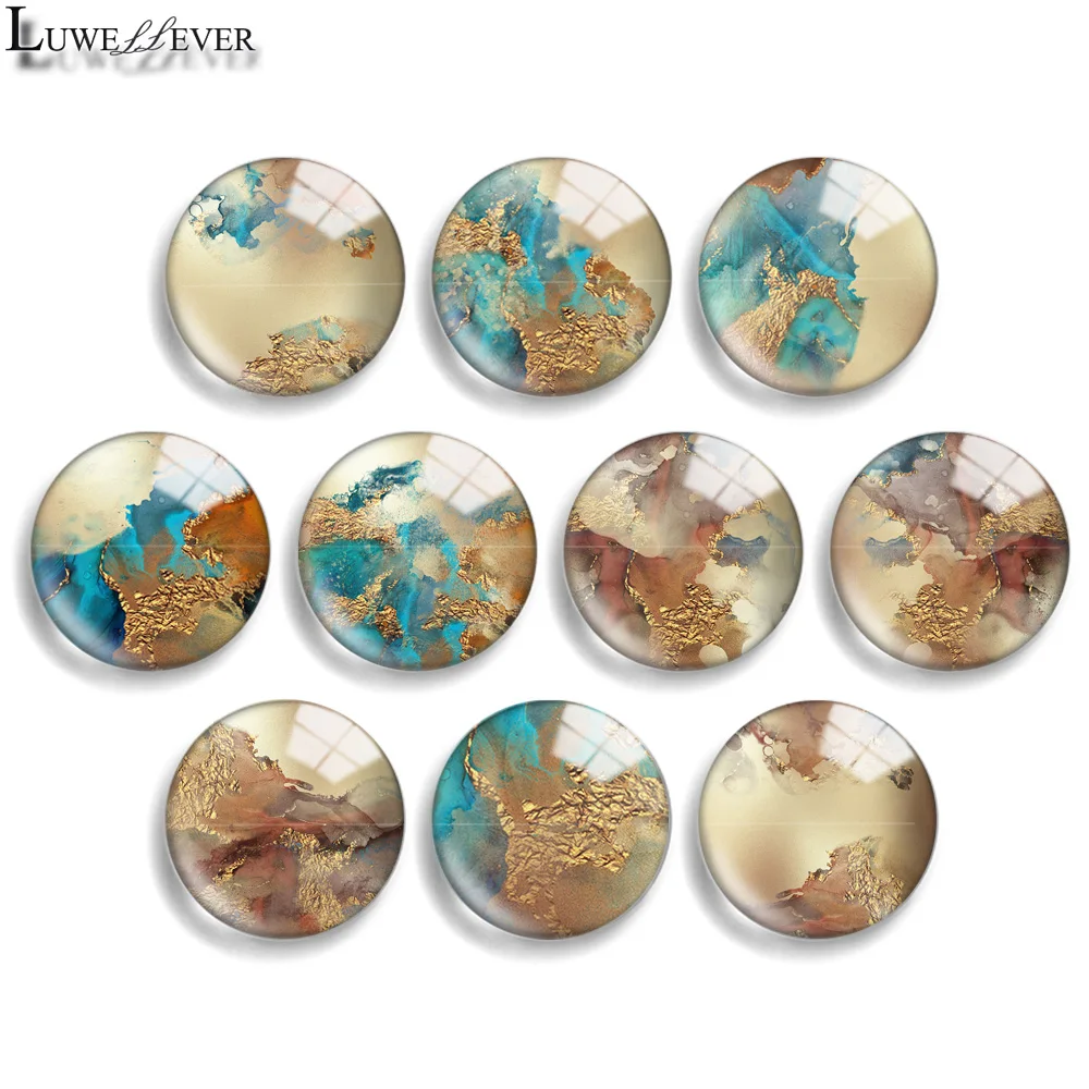 12mm 10mm 20mm 25mm 30mm 40mm 788 Golden Mix Round Glass Cabochon Jewelry Finding 18mm Snap Button Charm Bracelet