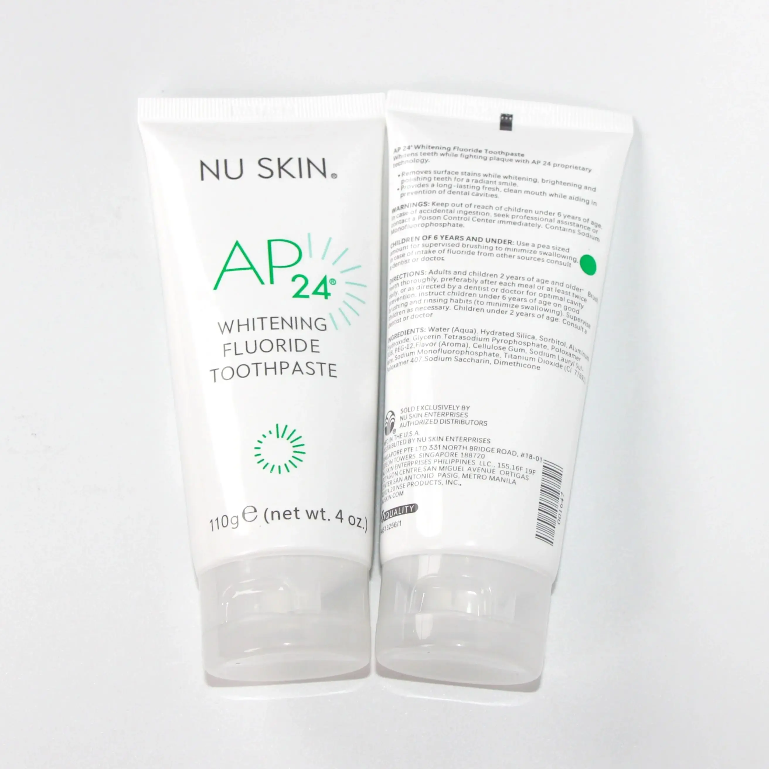 معجون أسنان Nu Skin AP 24 من الفلورايد لتبييض وتنظيف معجون أسنان لإزالة البقع الصفراء لنظافة الفم