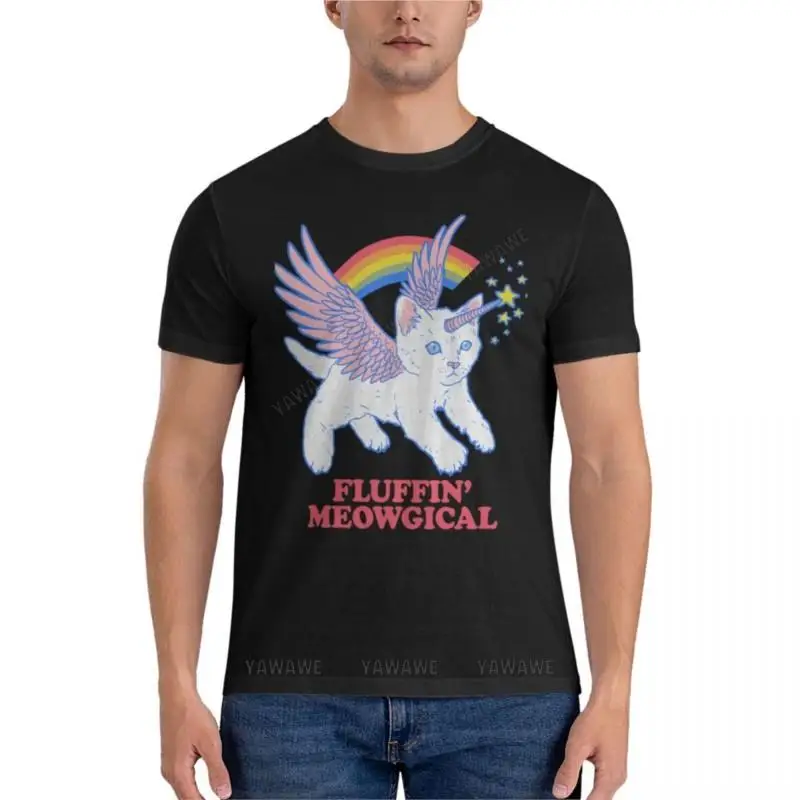 Мужская хлопковая футболка, качающаяся футболка с надписью meowologic Essential, футболки для мальчиков, забавная футболка, Мужская черная футболка