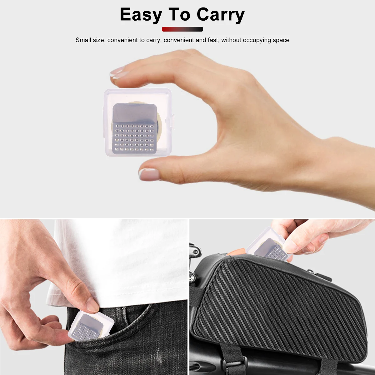 1 مجموعة المحمولة طقم تصليح إطارات الدراجة بقع مطاطية ذاتية اللصق لا الغراء اللازمة لراكبي الدراجات على الطريق لوازم إصلاح إطارات الدراجة