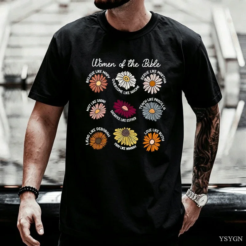 Religious Woman of The Bible T-Shirt Men Women Christian Tee Religious Short Sleeve Round Neck Printed Tshirts Woman Clothing