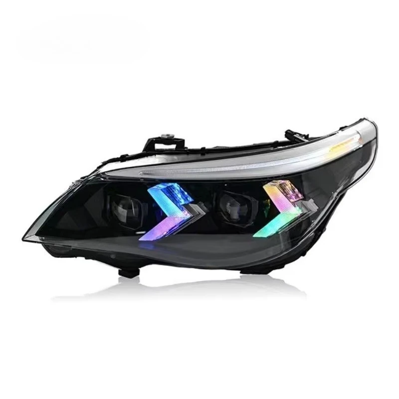 

High Quality Car Front Lamp for BMW E60 520i 520d 523i 525i 530i 2003-2010 RGB Remote-controlled Color-changing DRL Headlight
