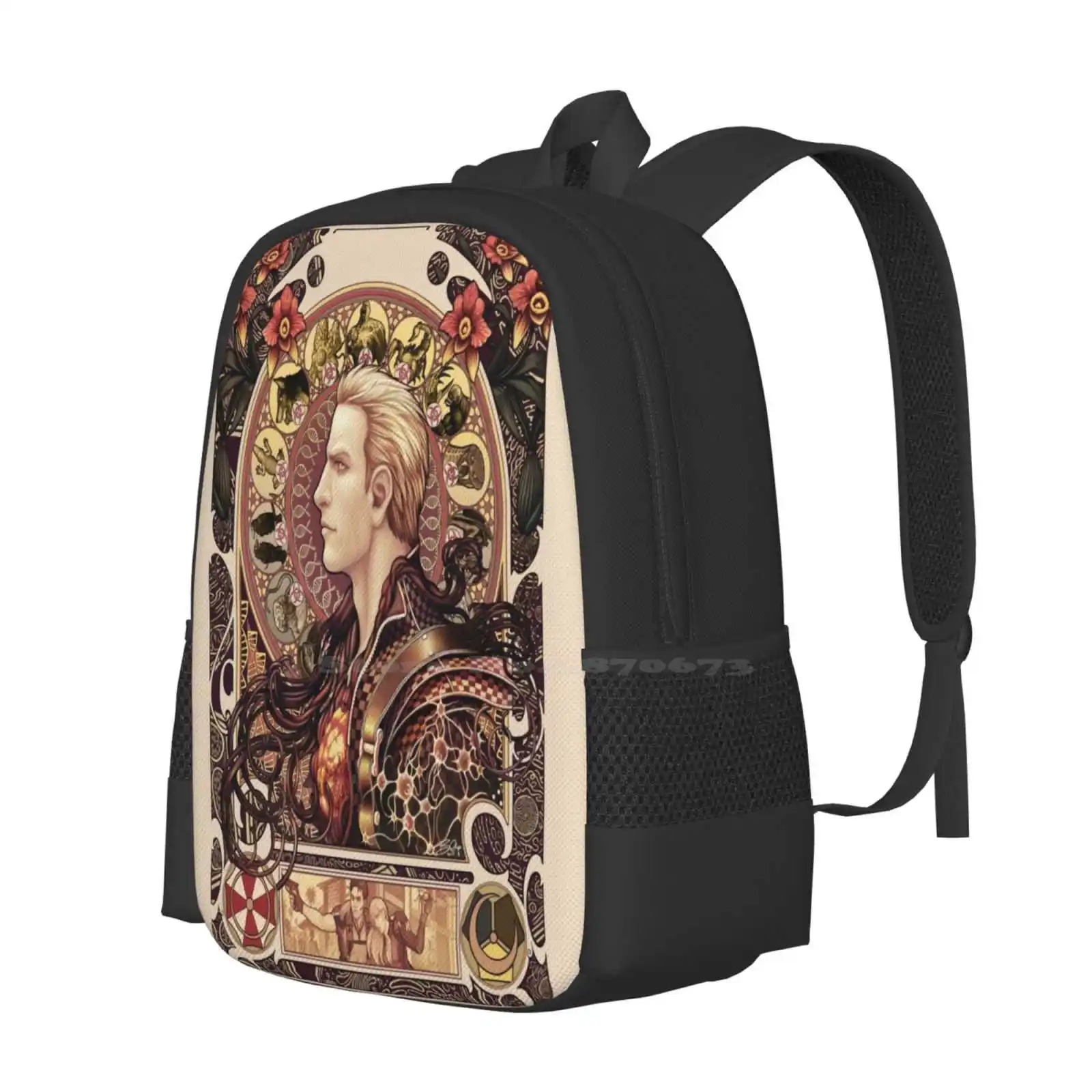 Biohazard Zodiac Schult aschen Reise Laptop Rucksack Zusammensetzung Studie Meister Alphonse Mucha Nouveau Albert Wesker Chris